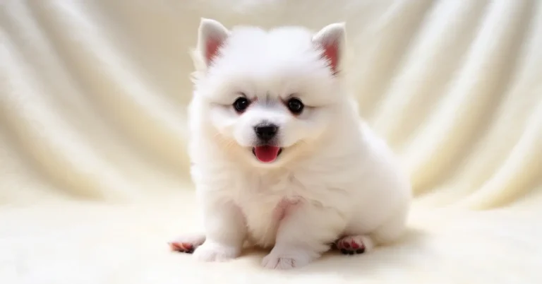 Adorable White Pomsky Puppy