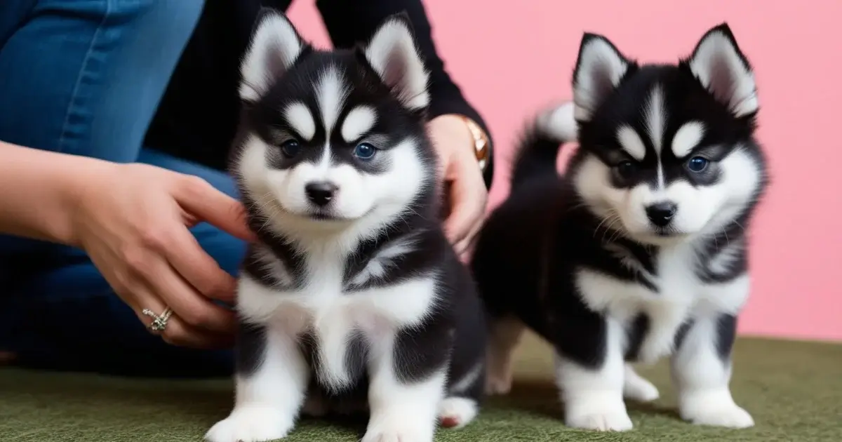 Cute pomsky puppy