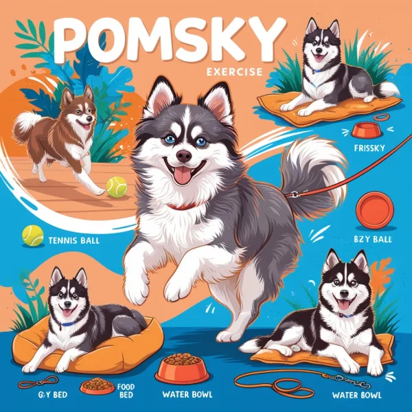 Pomsky dog excercise and living needs