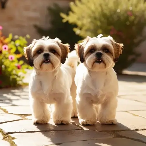 Shih tzu dog Alert nature