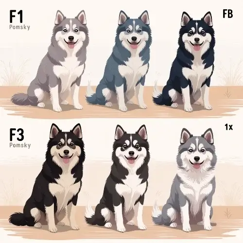 Different pomsky generations